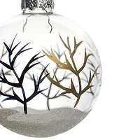 Northlight 3" 4ct Winter Forest Glass Ball Christmas Ornament