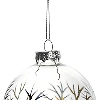 Northlight 3" 4ct Winter Forest Glass Ball Christmas Ornament
