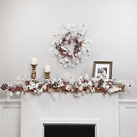 Northlight 24" Berries And Snowflakes Artificial Wreath