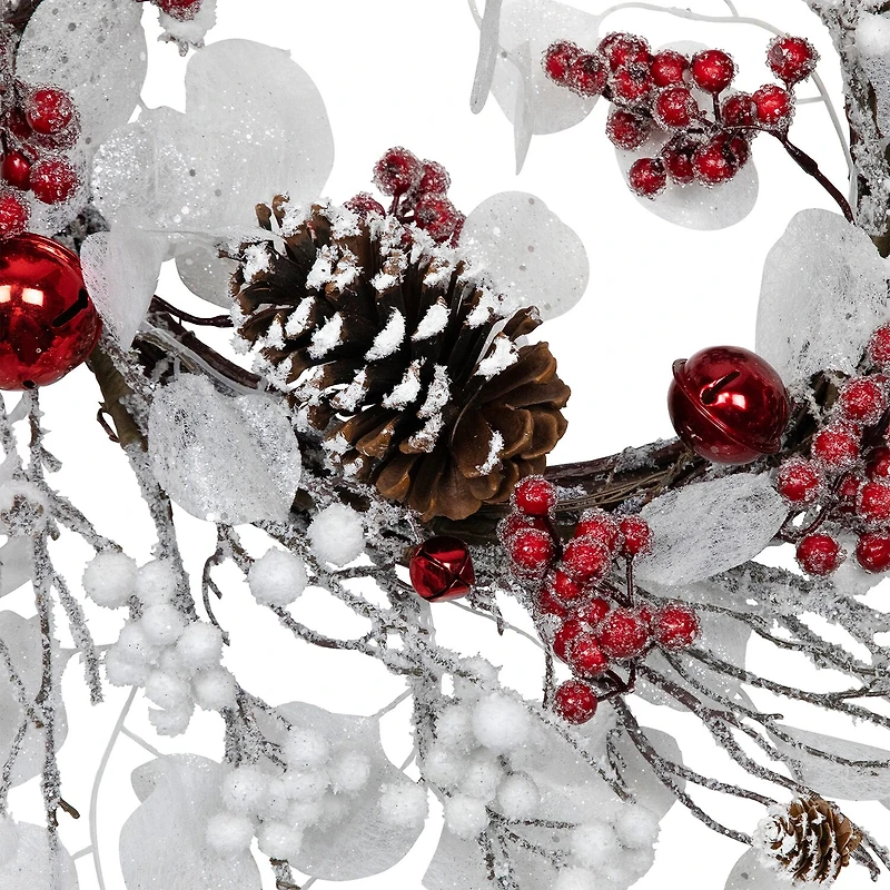 Northlight 24" Berries And Snowflakes Artificial Wreath