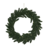 Northlight 24" Pre Lit Battery Operated Lush Pine Wreath