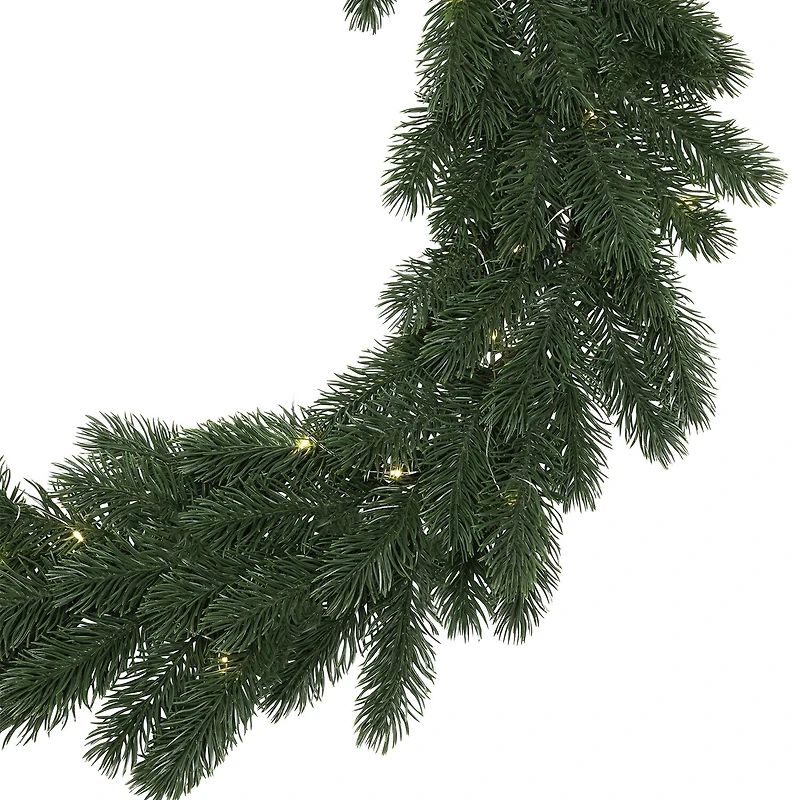 Northlight 24" Pre Lit Battery Operated Lush Pine Wreath