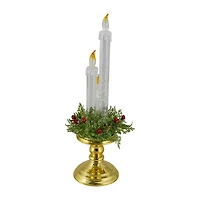 Northlight 15" Lighted Water Candle With Foliage And Berries Flameless Candle