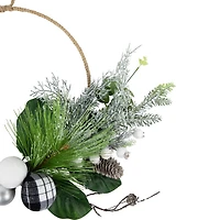 Northlight 18" Real Touch™️ Winter Greenery With Pinecones Artificial Wreath