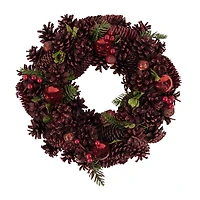 Northlight 14" Pinecone Berry And Ornament Wreath