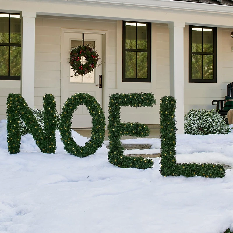 Northlight 6ft Pre Lit Noel Artificial Pine Christmas Yard Art