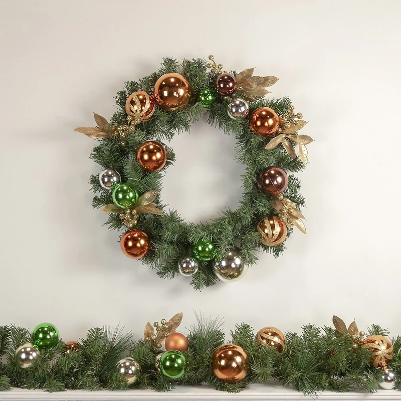 Northlight 24" Pine Foliage With Ornaments Wreath
