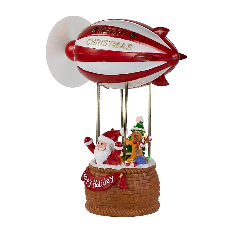 Northlight 9" Musical And Animated Blimp And Santa Plays Music Christmas Tabletop Decor