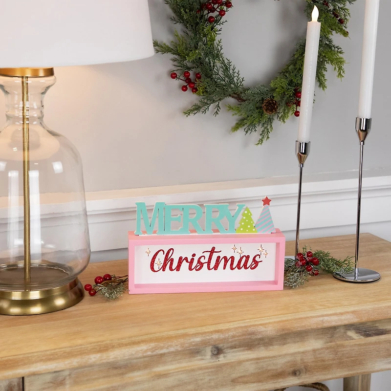 Northlight 10" Lighted "Merry Shadow Box" Flameless Candle
