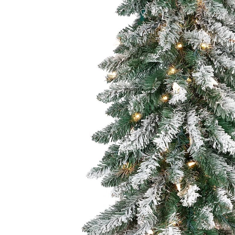 Northlight 6ft Pre Lit Pencil Flocked Alpine 6 Foot Flocked Pine Christmas Tree