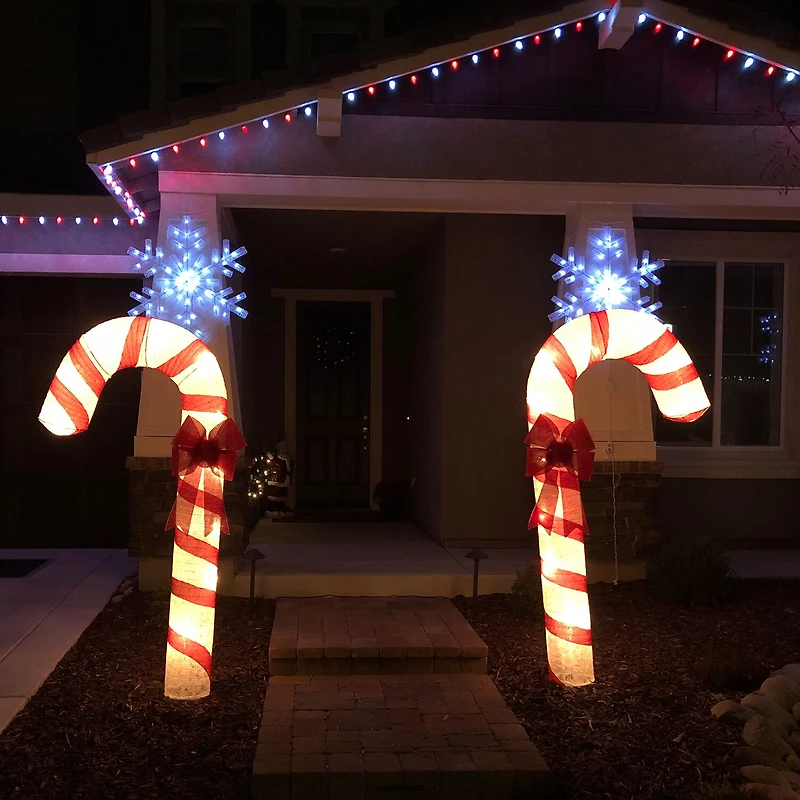 Northlight 72" Prelit Glitter Candy Cane Christmas Yard Art