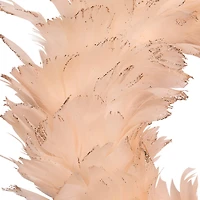 Northlight 15" Glittered Feathers Wreath
