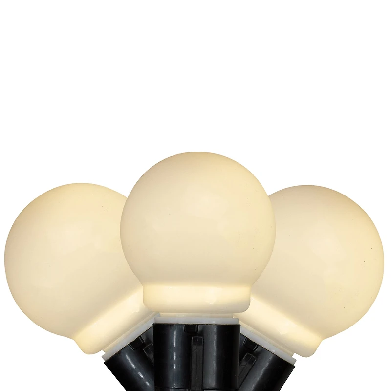 Kurt Adler 15ft 10ct Glass Led Black Wire String Lights