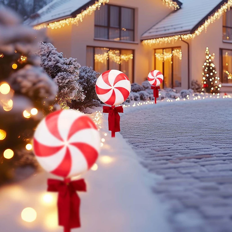 Northlight 16" Lighted Peppermint Candy Christmas Yard Art
