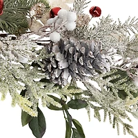 Northlight 6ft Frosted Pinecones And Berries Artificial Christmas Indoor Garland