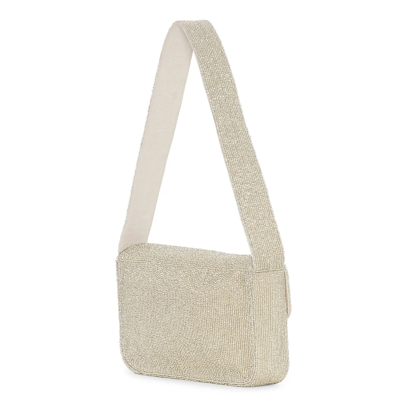 SOL and MER Beaded Bear Baguette Shoulder Bag