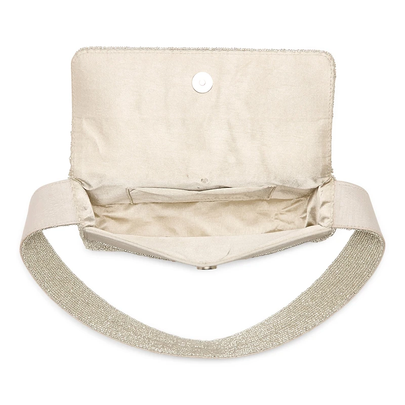 SOL and MER Beaded Bear Baguette Shoulder Bag