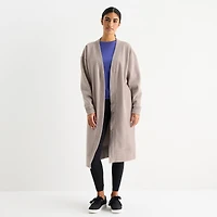 Xersion Super Soft Fleece Womens Oversized Long Sleeve Layered Sweater
