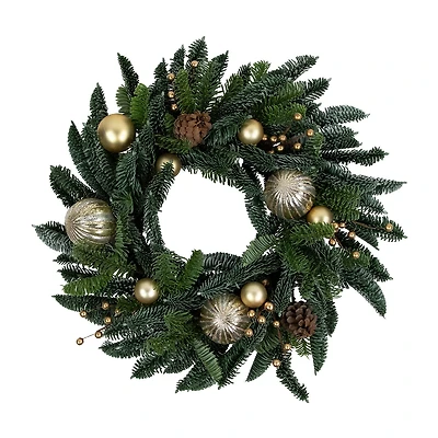 Northlight 22" Real Touch™ Pre Decorated Pine With Pine Cones Wreath