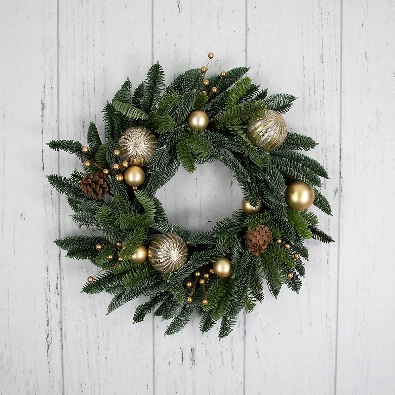 Northlight 22" Real Touch™ Pre Decorated Pine With Pine Cones Wreath