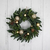 Northlight 22" Real Touch™ Pre Decorated Pine With Pine Cones Wreath