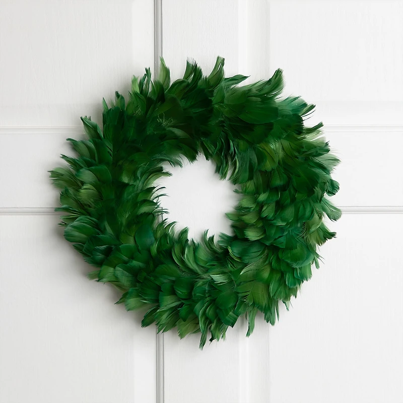 Northlight 15" Wispy Feather Wreath