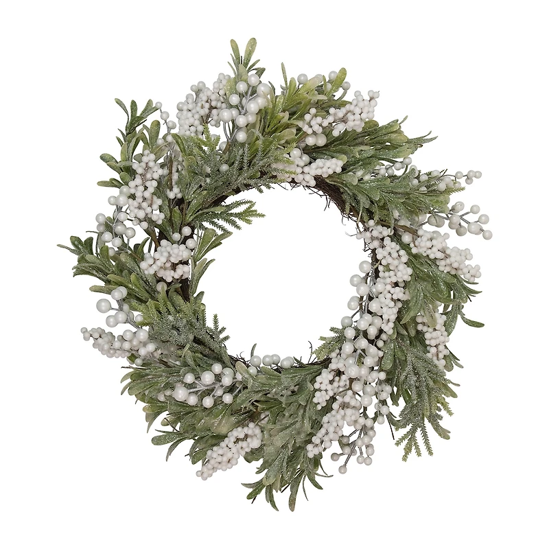 Northlight 20" Frosted Foliage And Berries Wreath