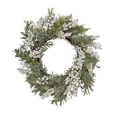Northlight 20" Frosted Foliage And Berries Wreath