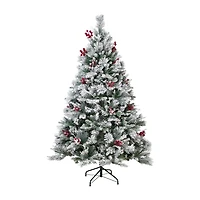 Northlight 7ft Heavily Flocked Whittaker Spruce Full 6 1/2 Foot Flocked Spruce Christmas Tree