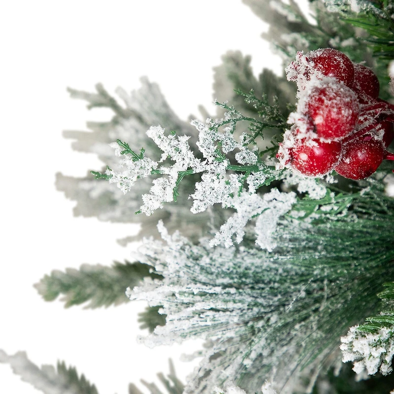 Northlight 7ft Heavily Flocked Whittaker Spruce Full 6 1/2 Foot Flocked Spruce Christmas Tree