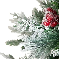 Northlight 7ft Heavily Flocked Whittaker Spruce Full 6 1/2 Foot Flocked Spruce Christmas Tree