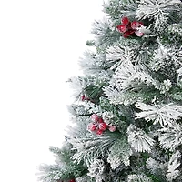 Northlight 7ft Heavily Flocked Whittaker Spruce Full 6 1/2 Foot Flocked Spruce Christmas Tree