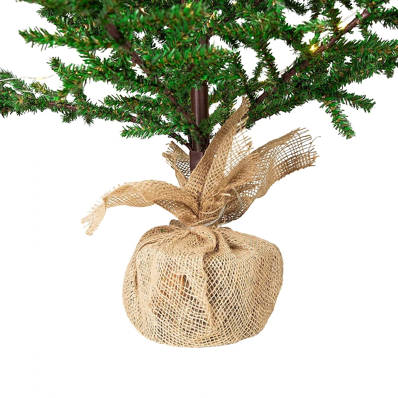 Northlight 4ft Pre Lit With Pinecones And Burlap Base 4 Foot Pre-Lit Pine Christmas Tree