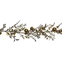 Northlight 6ft Glittered Mixed Leaves And Berries Christmas Indoor Garland