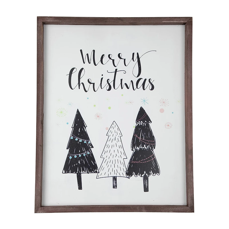 Northlight 20" "Merry" With Trees Wall Sign