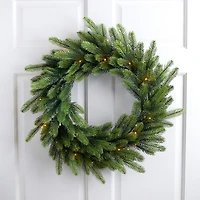 Northlight 24" Battery Operated Led Noble Fir Wreath