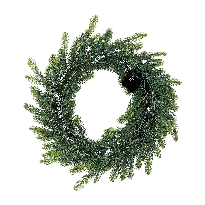 Northlight 24" Battery Operated Led Noble Fir Wreath