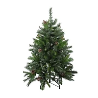 Northlight 4ft Full Snowy Delta Pine With Pine Cones 4 Foot Pine Christmas Tree