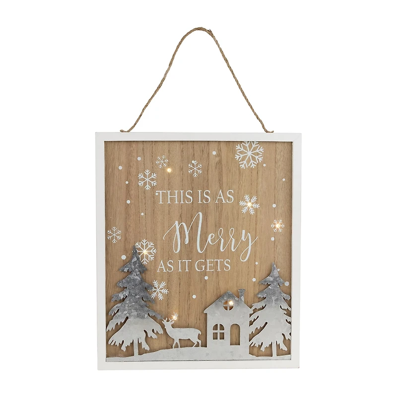 Northlight 14" Lighted "This Is As Merry As It Gets" Wall Sign
