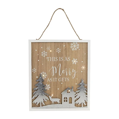 Northlight 14" Lighted "This Is As Merry As It Gets" Wall Sign