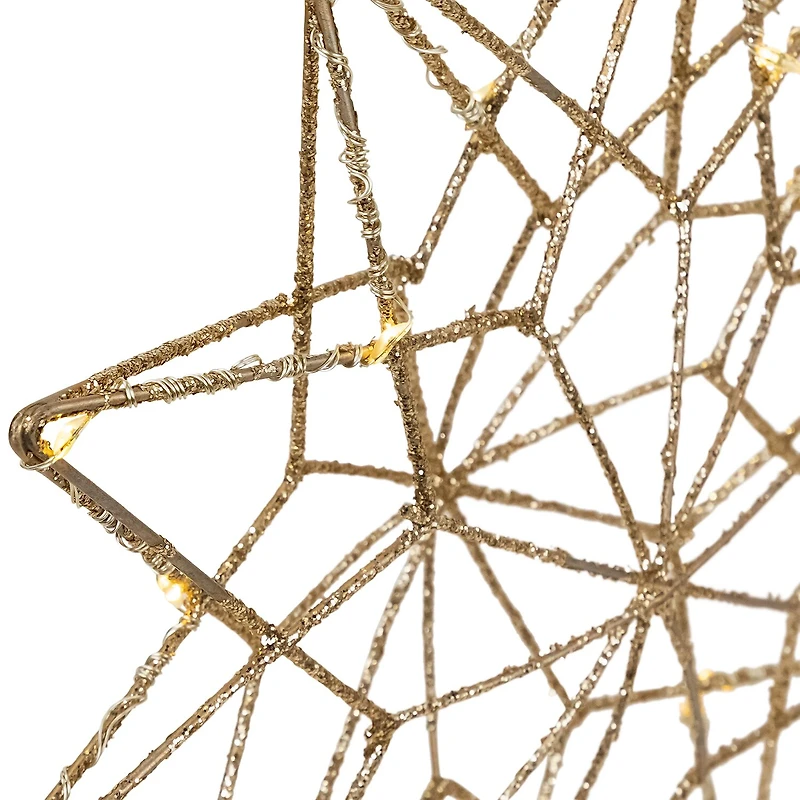 Northlight 12" Led Glittered Gold Star Christmas Tree Topper