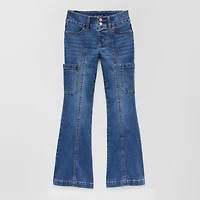 Vanilla Star Big Kid Girls Cargo Flare Leg Jean