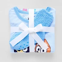 Little & Big Kid Girls Bluey Velour Crew Neck Long Sleeve 3-pc. Pajama Set