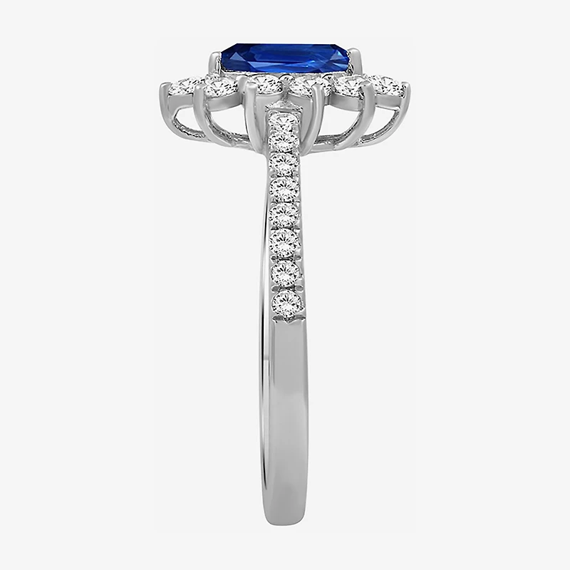 Womens 3 1/2 CT. T.W Genuine Blue Sapphire 10K Gold Marquise Halo Cocktail Ring