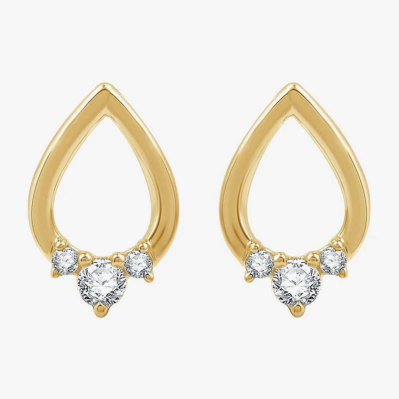 Yes, Please! 1/6 CT. T.W. Lab Grown White Diamond Sterling Silver 12.2mm Stud Earrings
