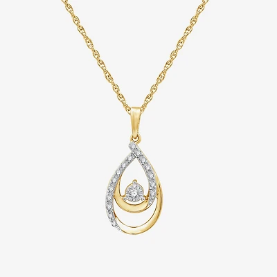 Yes, Please! Womens 1/10 CT. T.W. Lab Grown White Diamond 14K Gold Over Silver Sterling Silver 18 Inch Pendant Necklace