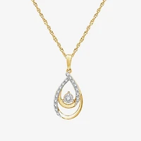 Yes, Please! Womens 1/10 CT. T.W. Lab Grown White Diamond 14K Gold Over Silver Sterling Silver 18 Inch Pendant Necklace