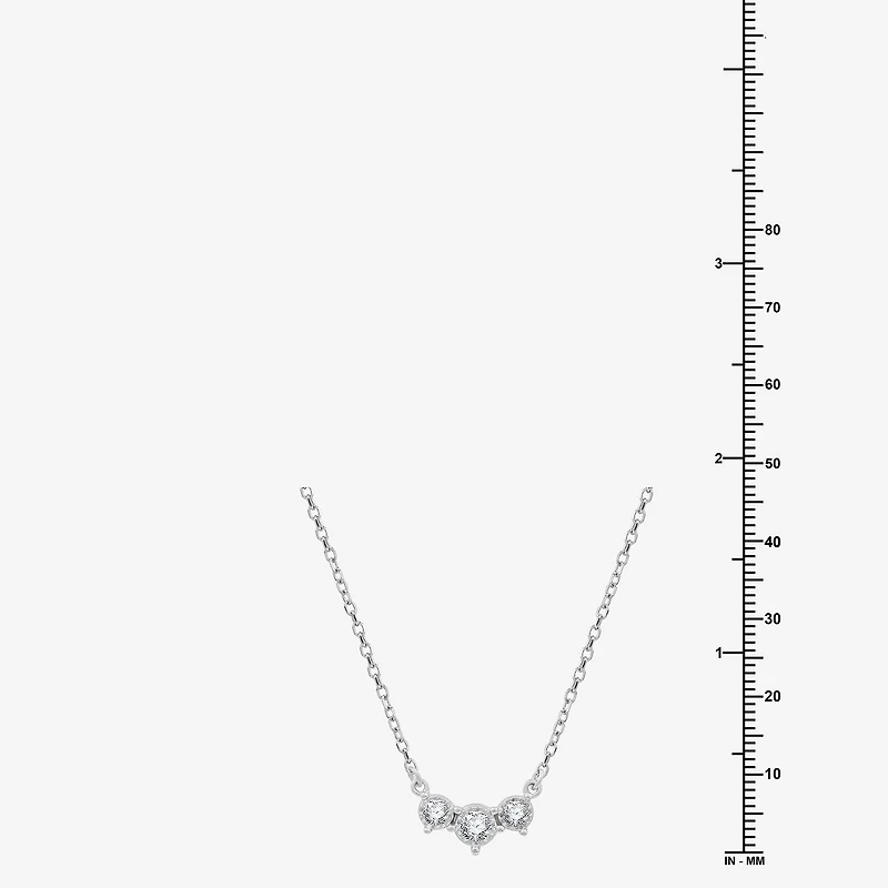 Yes, Please! (G, Si1-Si2) Womens 1/6 CT. T.W. Lab Grown White Diamond Sterling Silver 18 Inch Pendant Necklace