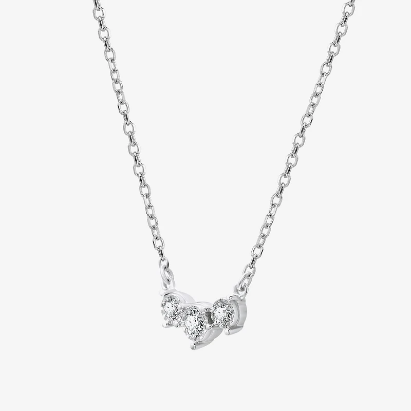 Yes, Please! (G, Si1-Si2) Womens 1/6 CT. T.W. Lab Grown White Diamond Sterling Silver 18 Inch Pendant Necklace