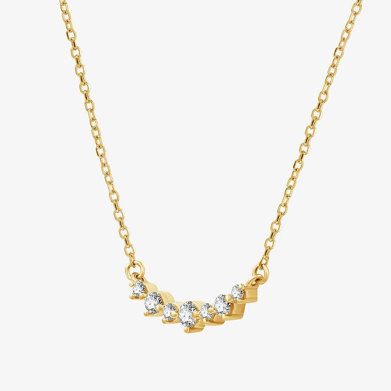 Yes, Please! Womens 1/6 CT. T.W. Lab Grown White Diamond Sterling Silver 17 1/2 Inch Pendant Necklace